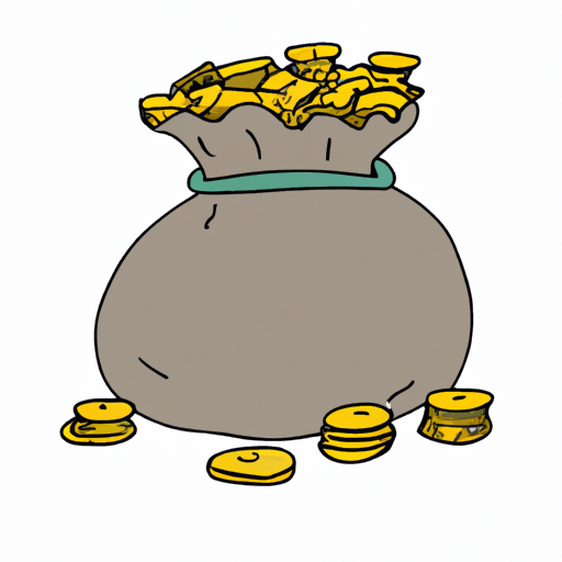 cartoon of a bag of coins
