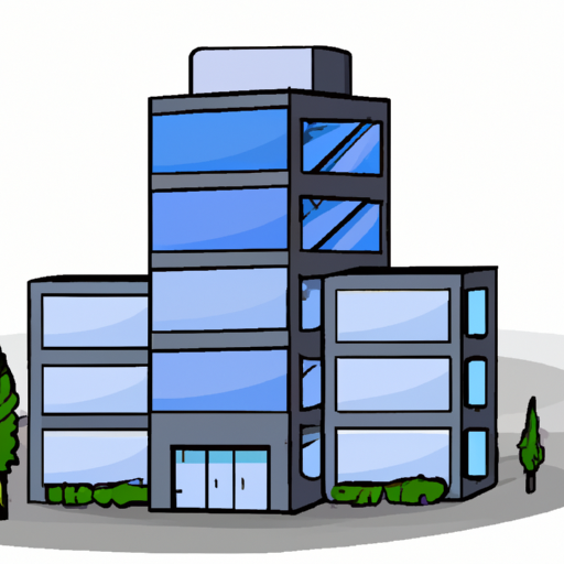 cartoon of a company building