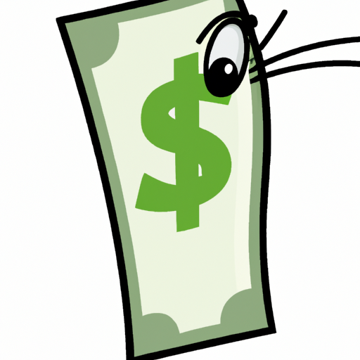 cartoon of a dollar bill in the style of pixar Up