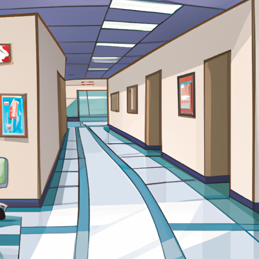 cartoon of a hospital corridor