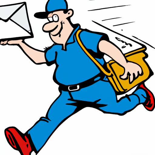 cartoon of a mailman delivering mail