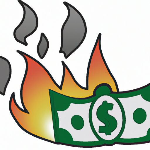 cartoon of a money being burned