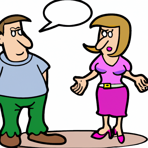 cartoon of two people talking