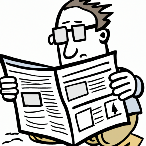 cartoon of a person reading the newspaper
