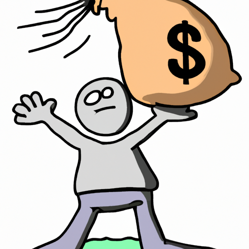 cartoon of a sack of money weighing a person down