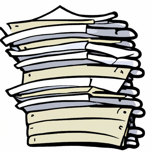 cartoon of a stack of documents