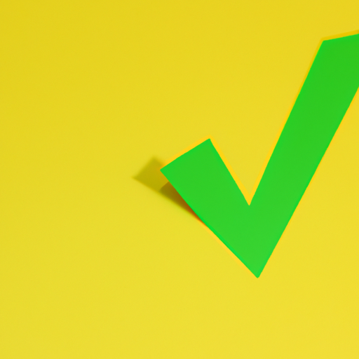 A green checkmark on a yellow background
