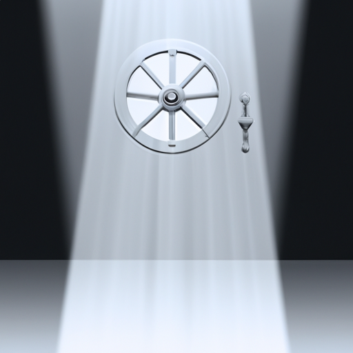 An illustration of a bank vault with a bright light streaming from the door