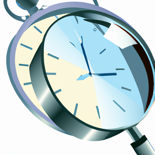 An illustration of a clock with a magnifying glass hovering above it