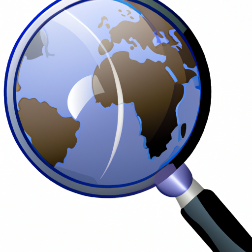 An illustration of a globe with a magnifying glass hovering over it