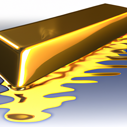 An illustration of a golden ingot with rippling reflections
