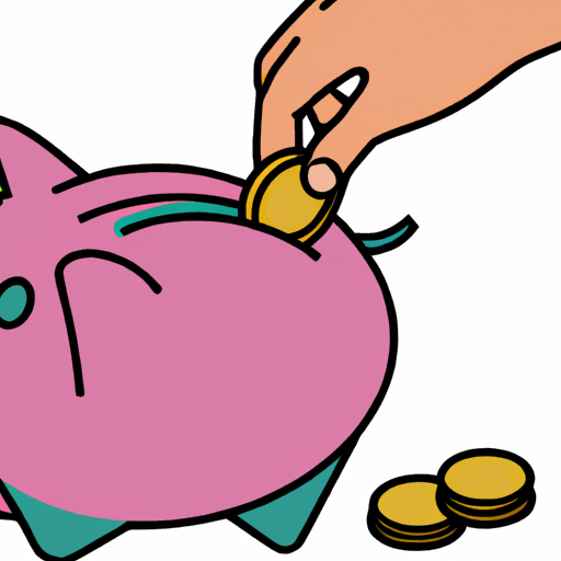 An illustration of a hand placing a coin into a piggy bank