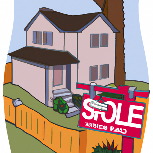 An illustration of a house with a For Sale sign in the yard