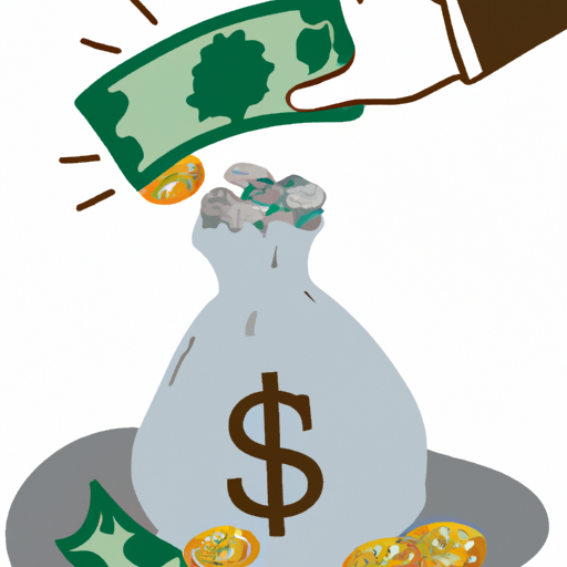 illustration of money being placed into a bag