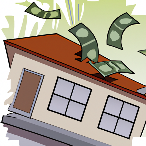 an illustration of a money falling on a roof