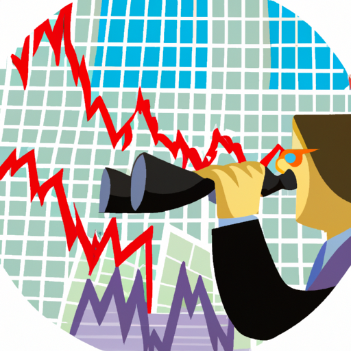 An illustration of a person looking through a telescope at the stock market