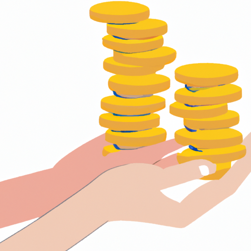 An illustration of a persons hands holding a stack of coins