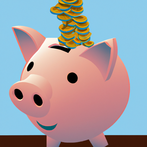 An illustration of a piggy bank with a stack of coins on top