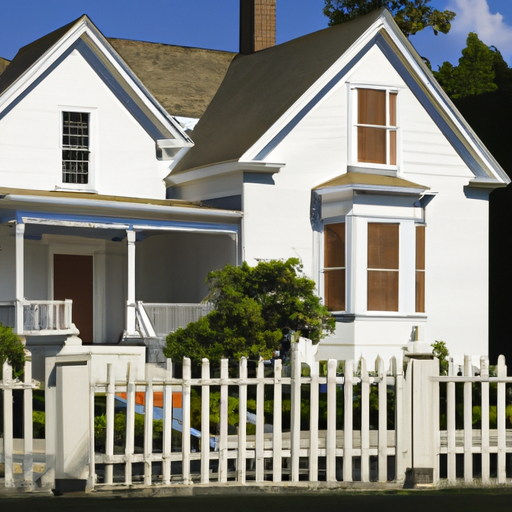 An image of a house with a picket fence
