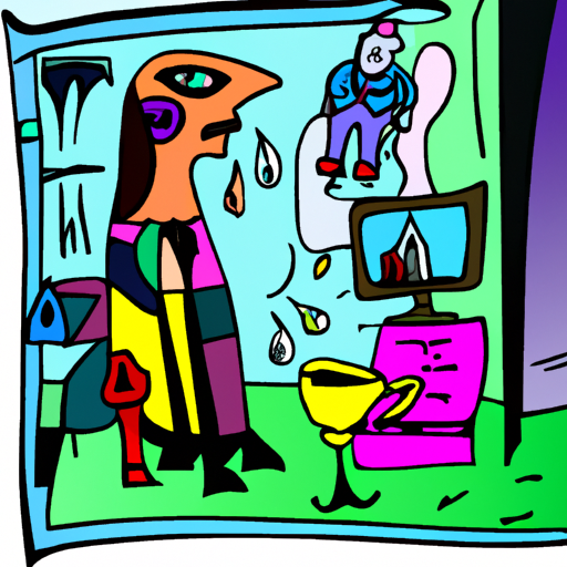 surreal dark fantasy cartoon in the style of pablo picasso of dropshipping