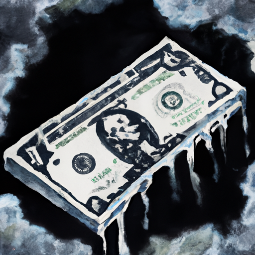 surreal dark fantasy water painting of a cash money