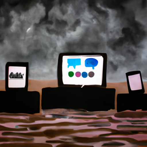 surreal dark fantasy water painting of social media