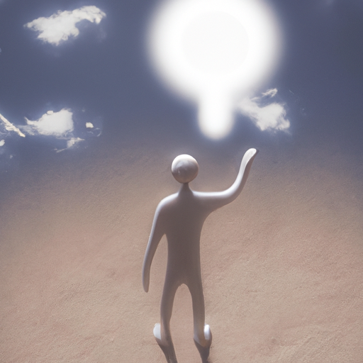 surreal rendering of a person with an idea