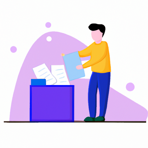 A bright illustration of a person filing paperwork