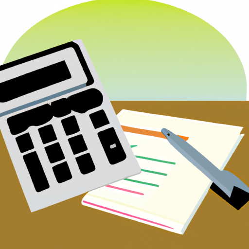 an illustration of a checkbook and calculator on a desk