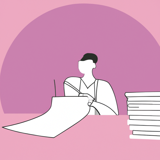 an illustration of a person filing paperwork