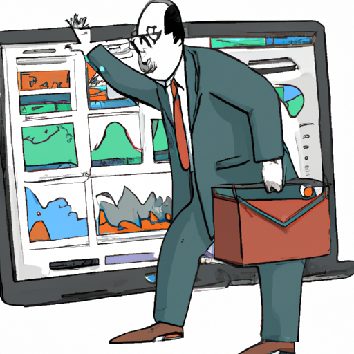 An illustration of a portfolio manager adjusting their stock portfolio