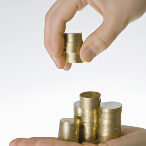 An image of a hand holding a stack of coins