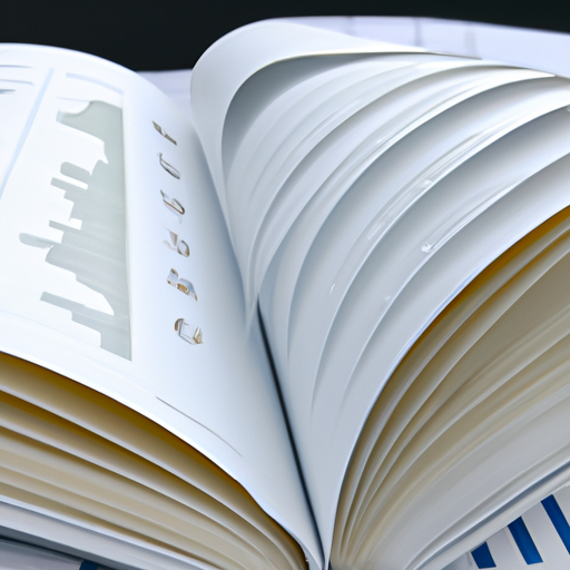 an opened book with financial documents inside 