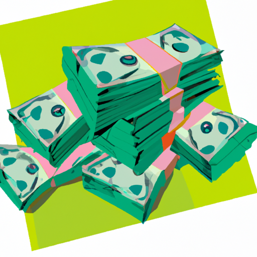 A pile of paper bills in the style of an Illustration in the style of an Illustration