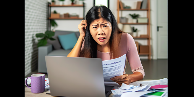 A confused consumer reading about credit myths online