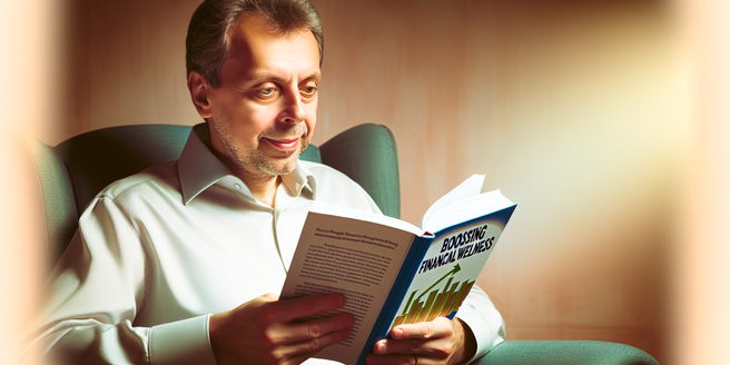 A person reading a book on improving the financial health