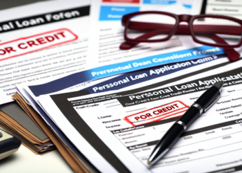 A pile of documents demonstrating the process to obtain a personal loan with poor credit
