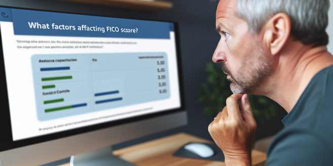 Image of person reviewing on computer screen the factors affecting their FICO score