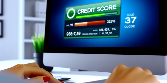 A computer screen displaying credit score information.