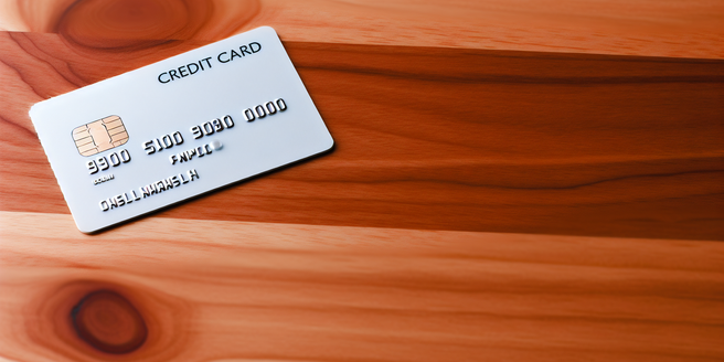A detailed image of a credit card lying flat on a table.