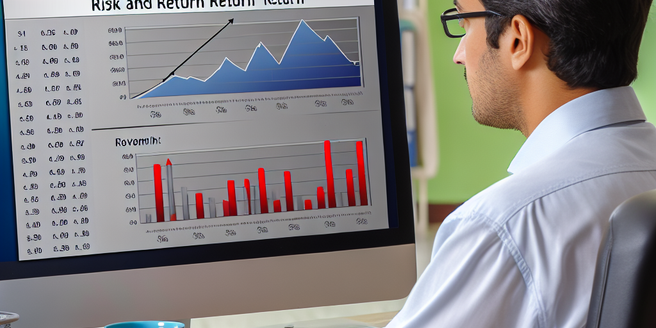 A man analysing the risk and return ratios of different investment options on his computer