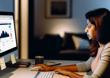 A person checking their credit score online