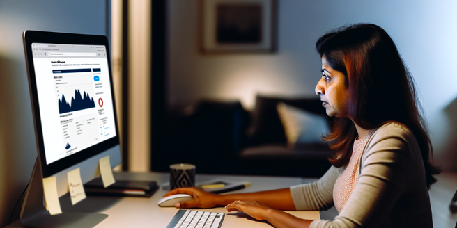 A person checking their credit score online