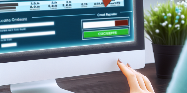 A person examining their credit report on a computer screen