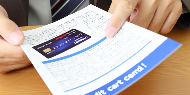 A person reading a credit card brochure