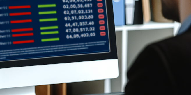 A person sitting in front of computer screen displaying a credit report