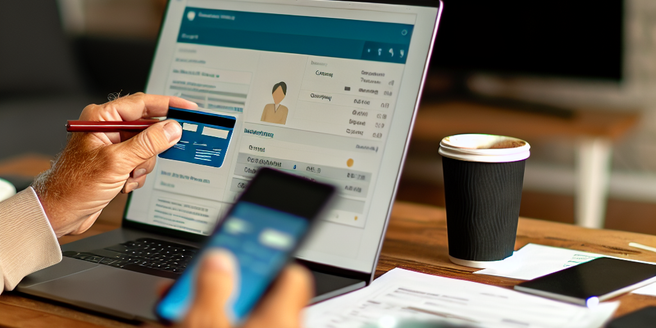 A shot of an individual reviewing their finances online