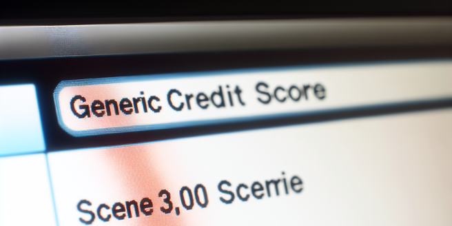 Close up view of FICO Score on a computer screen