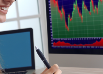 A financial analyst studying charts and graphs on the computer