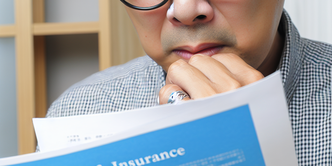 A man cautiously reading a life insurance document